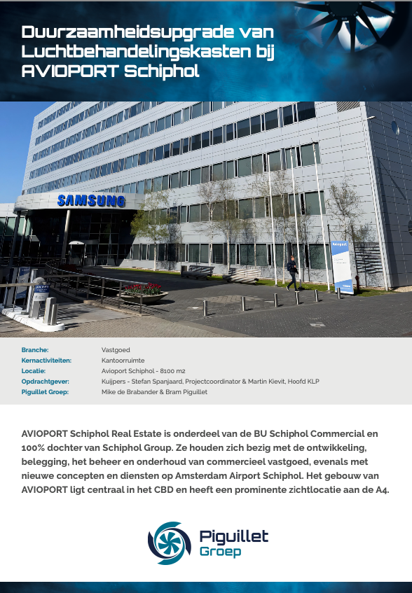 Duurzaamheidsupgrade luchtbehandelingskasten Avioport Schiphol